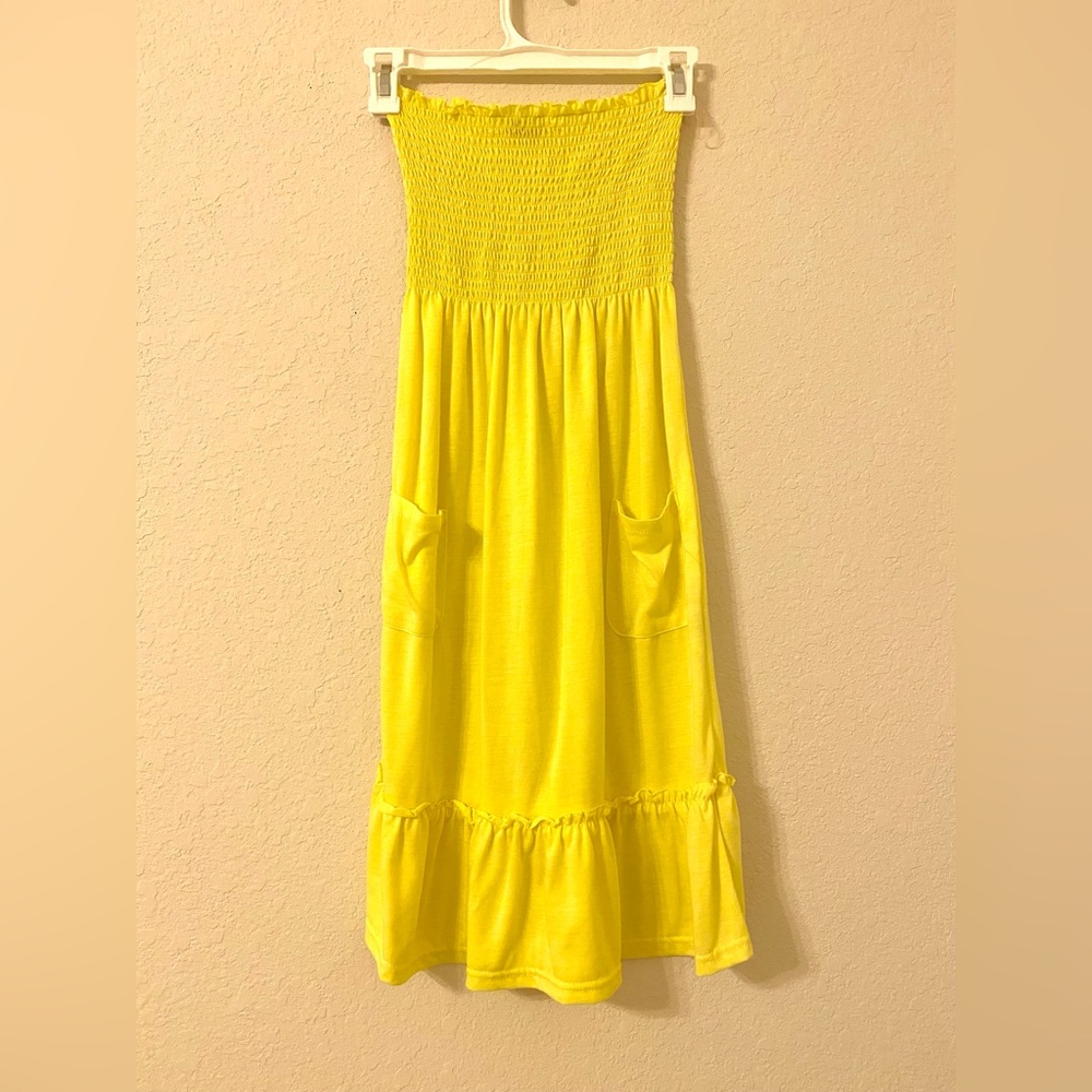 Yellow Strapless Dress